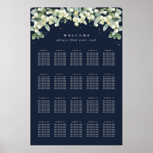 24x36" 20 Tische mit 8 Hochzeitkarten Poster