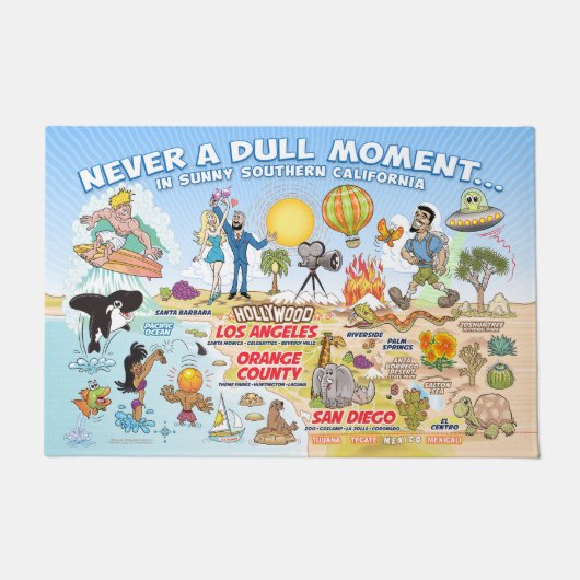 24X36 California Beach Paradise Doormat Fußmatte (Vorderseite)