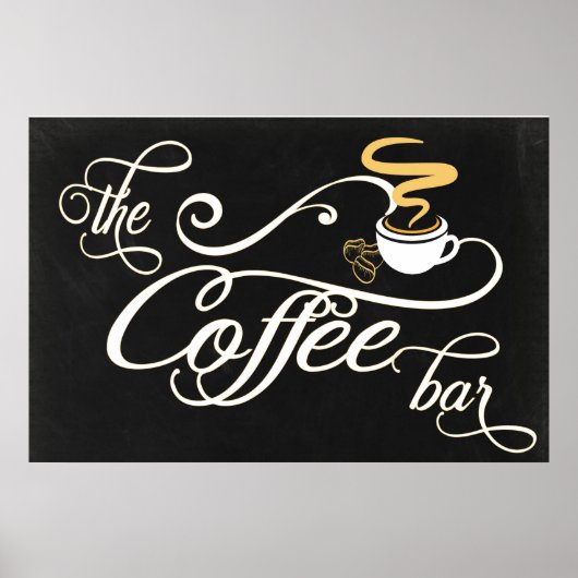 24x36 Chalkboard Kaffee Bar Sign Poster (Vorne)