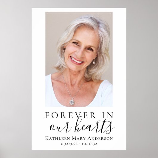 24x36 Forever in unserem Herzen Foto Begrüßung Poster (Vorne)