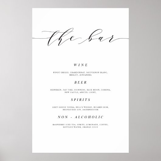 24x36 Hochzeitsbar-Schild Poster Druck (Vorne)