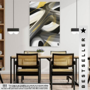 24x36'' Trend Abstrakt Art Leinwand Schwarz-weiß G