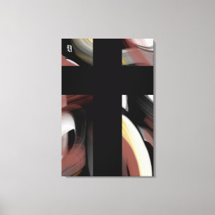 24x36" Trend Abstrakt Kunst Schwarz Weiß Pulverig Leinwanddruck