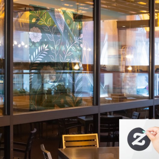 24x36 Window Cling with Partial Transparent Design Fensteraufkleber (Restaurantfenster)