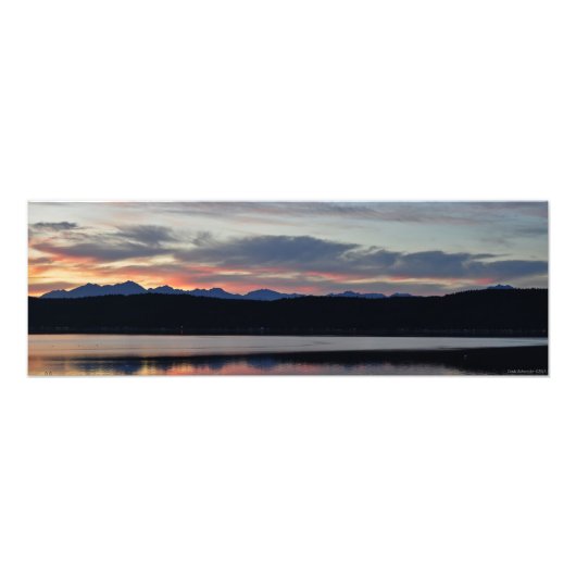 24x8 Hood Canal & the Olympic Mountains at Sunset Fotodruck (Vorne)