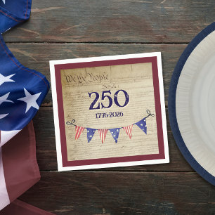 250 4. Juli Vintage Patriotische USA-Party Rot Serviette