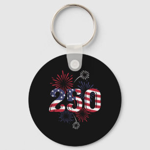 250 America Flag Feuerwerk 250. Jubiläum Frauen Schlüsselanhänger