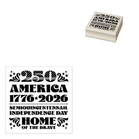 250 America Independence Day 2026 Wood Art Briefma Gummistempel (Stempel)