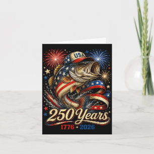 250 Amerika 1776 2026 Bassfischen USA-Flagge 250. Karte
