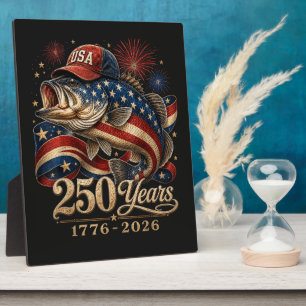 250 Amerika 1776 2026 Bassfischen USA-Flagge Fotoplatte