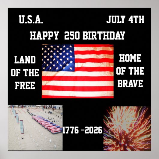 250 AMERIKA GEBURTSTAGSPoster Poster (Vorne)