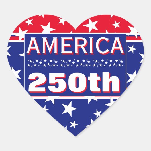 250 AMERIKA Herz-Aufkleber (Vorderseite)
