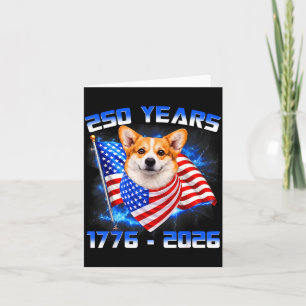 250 Amerika Jahre 1776 2026 Corgi Hunde Liebhaber Karte