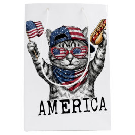 250. Amerika Liberty Free Patriotische Streifen Ka Mittlere Geschenktüte