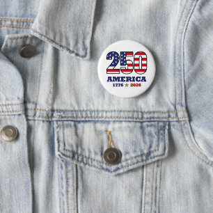 250 Amerika Patriotisches Flaggen-Design   1776 20 Button