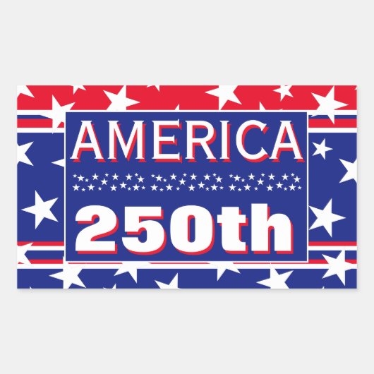 250 AMERIKA RECHTECKIGER AUFKLEBER (Vorderseite)