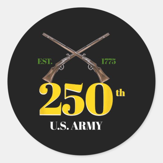 250. Armee-Geburtstag Runder Aufkleber (Vorderseite)