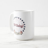 250 Baby America 250 Patriotic Fireworks Design Kaffeetasse (Vorderseite Links)