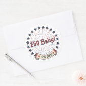 250 Baby America 250 Patriotic Fireworks Design Runder Aufkleber (Umschlag)