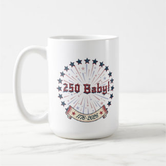 250 Baby America 250 Patriotisches Feuerwerk-Desig Kaffeetasse