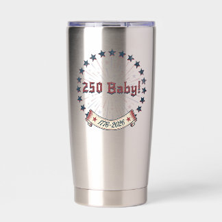 250 Baby America 250 Patriotisches Feuerwerk-Desig Thermobecher
