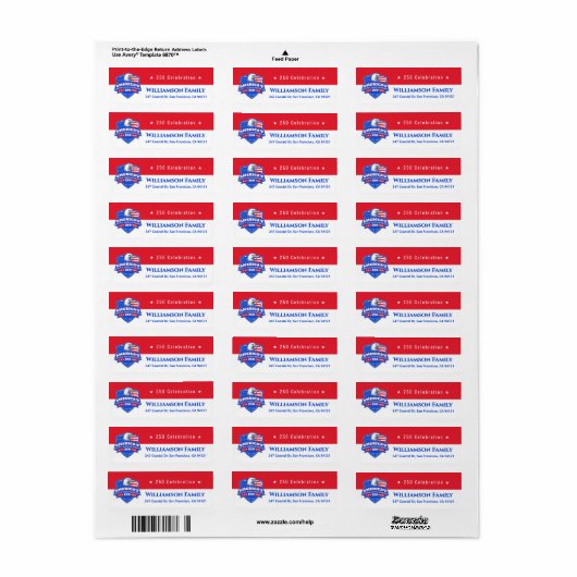 250 Celebration Patriotic Custom Return Address (Vorne)