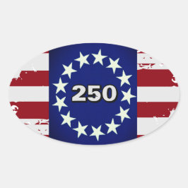 250 Colonial Flag Oval Aufkleber