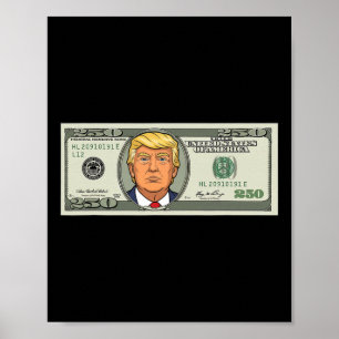 250 Dollar Rechnung Mit Präsident Trump 250 Dollar Poster