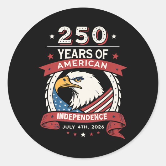 250. Feier in den USA - 250 Jahre amerikanischer I Runder Aufkleber (Vorderseite)