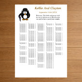 250 Funny Pinguin Greeter Wedding Seating Chart Poster