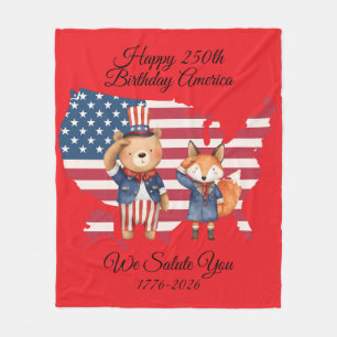 250. Geburtstag Amerika Fleece-Decke Fleecedecke