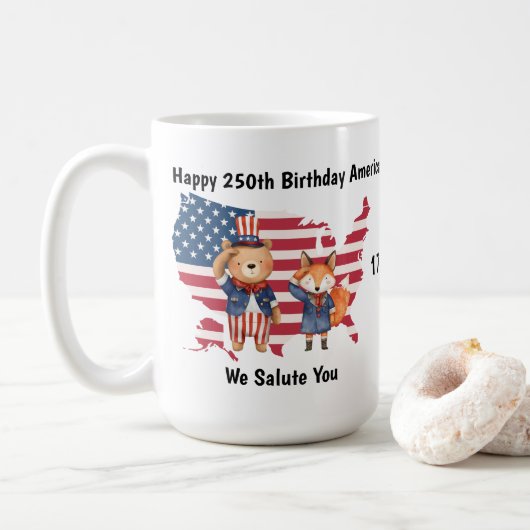 250. Geburtstag Amerika Tasse (Mit Donut)