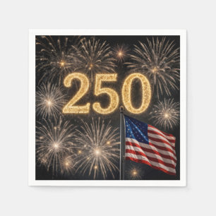 250. Geburtstag der amerikanischen Flagge und Feue Serviette