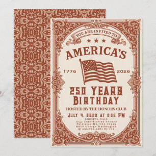 250 Geburtstag der USA Einladung