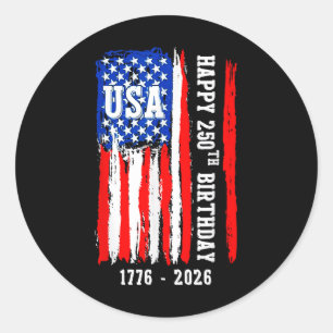 250. Geburtstag der USA, Unabhängigkeitstag der US Runder Aufkleber