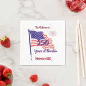 250. Geburtstags-Patriotischer-BBQ-Script Serviette (Beispiel)