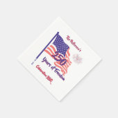 250. Geburtstags-Patriotischer-BBQ-Script Serviette (Ecke)