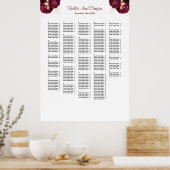 250 Hochzeitskarte für Burgund & Gold Poster (Küche)