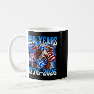 250 Jahr 250. Jubiläum USA Kuh Patriotisch 4. Juli Kaffeetasse