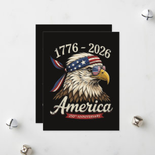 250 Jahr Amerika 1776 2026 Adler Vintage Feiertagskarte