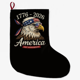 250 Jahr Amerika 1776 2026 Adler Vintage Großer Weihnachtsstrumpf