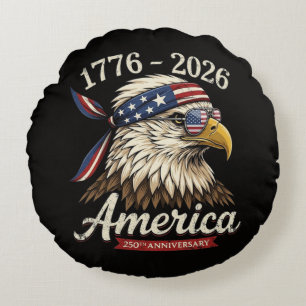 250 Jahr Amerika 1776 2026 Adler Vintage Rundes Kissen