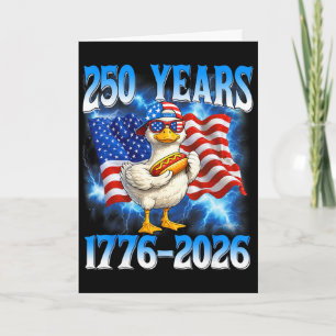 250 Jahr Amerikanisch 250. Jubiläum USA-Ente 4. J Karte