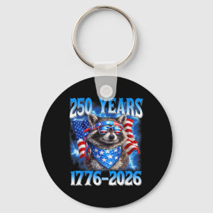 250 Jahr Amerikanisch 250. Jubiläum USA Waschbär 4 Schlüsselanhänger