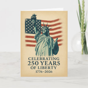 250-Jahr-Jubiläum Statue of Liberty über Flagge Karte