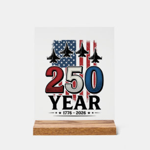 250 Jahr patriotisches Jet Vintage Gravur Shirt De Acrylschild