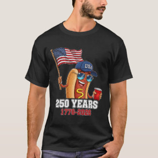 250 Jahre 1776-2026 250. Geburtstag Hotdog  T-Shirt