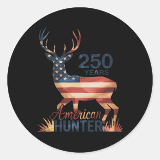 250 Jahre 1776-2026 250. Geburtstag Jagd  Runder Aufkleber
