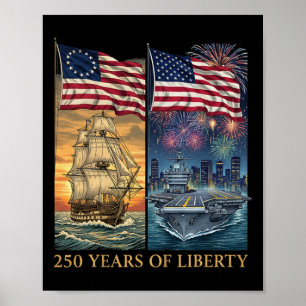 250 Jahre 1776-2026 250. Geburtstag Liberty Ships Poster