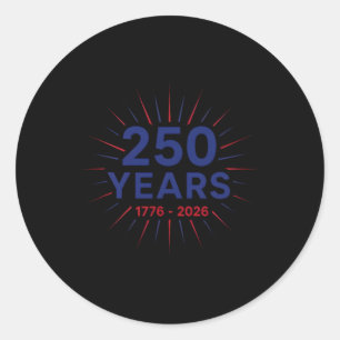 250 Jahre 1776-2026 250. Geburtstag Minimalistisch Runder Aufkleber
